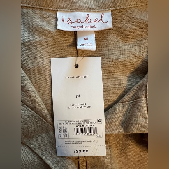 Maternity top by Ingrid & Isabel Tan Sleeveless Button Down Shirt - Picture 9 of 10